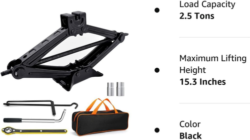 Scissor Lift Jack Max 2.5 Ton Capacity, Lifting Jack Car Kit with Hand Crank/Wre - Picture 8 of 8