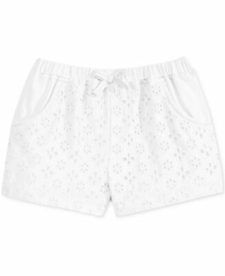 First Impressions Baby Infant Girl Eyelet Cotton White Shorts 18