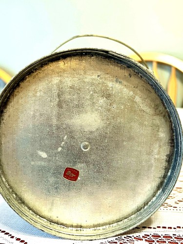 Antique Vintage Metal Milk Cream Can Pail With Lid And Handle - Picture 5 of 10