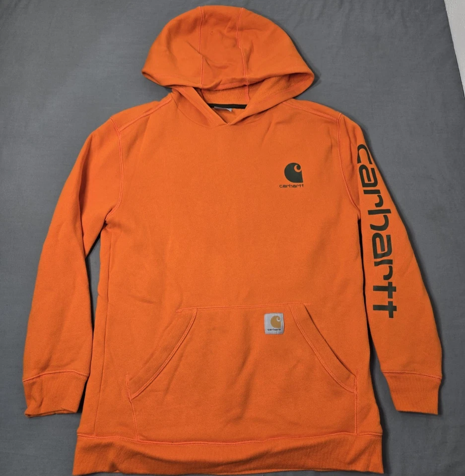 Carhartt Sudadera con Capucha Juvenil Grande 14-16 Adulto Pequeño Blaze Naranja Hechizo Peso Medio Foto 2 de 4