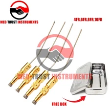 Frazier Suction Tube With Tip FR4, FR6, FR8, FR10 Surgical Instrument with box