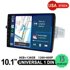 USA Android13 10.1" Ultra-Thin Single Din Touchscreen with Bluetooth Volume knob