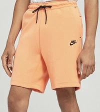 Nike Men's Sportswear Tech Fleece Shorts Orange Frost/Black CU4503-835 LARGE