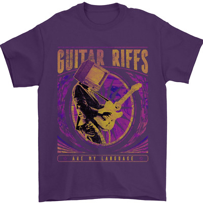 Guitar Riffs Are My Language Gitarrist Herren T-Shirt 100% Baumwolle