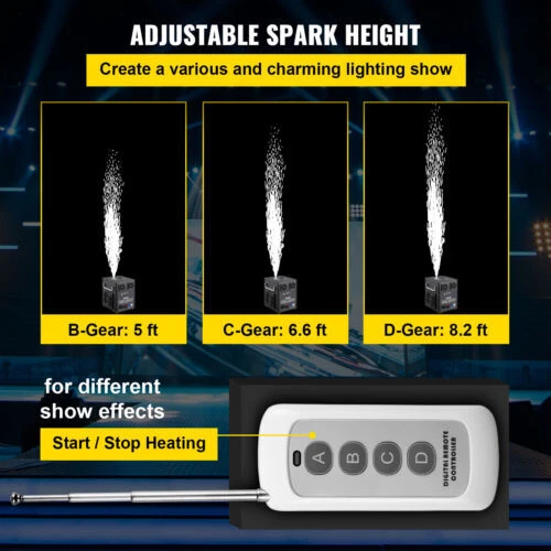 2PCS 700W Cold Spark Machine Firework Stage Effect DMX Wedding with Flight Case - Image 3 of 4