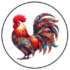 PATTERN ROOSTER ENVELOPE SEALS LABELS STICKERS PARTY FAVORS