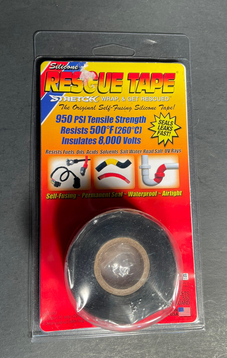 RESCUE TAPE Self-Fusing BLACK Silicone Repair Permanent Waterproof 1