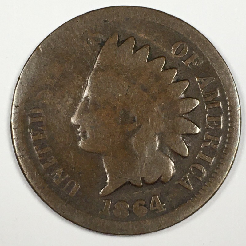 1864 United States Indian Head Cent Penny - BR Good (G) KM#90a - 6413-AH