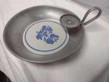 Vtg Pflatzgraff Yorktown 9" Metal Candle Holder or Chip and Dip Tray