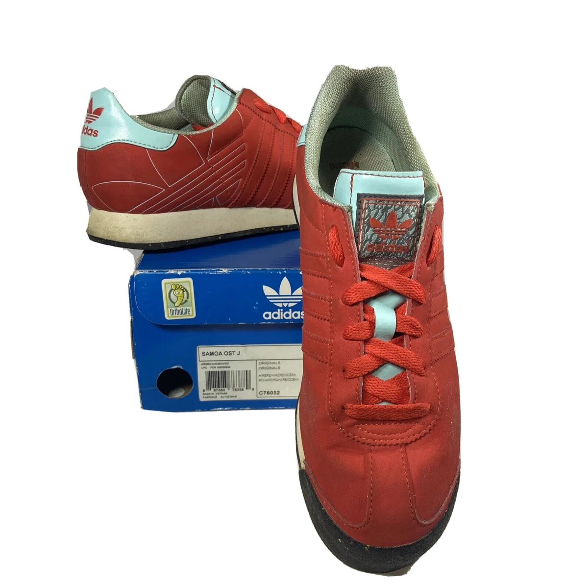 Adidas Originals Samoa OST J Red Baby Blue D74083 Size 7 | eBay