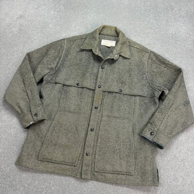 CC Filson Jacket Adult Large Grey Mackinaw Style 95 100% Wool USA