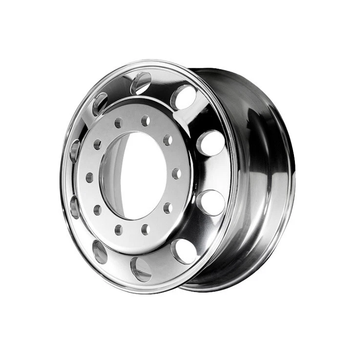 22.5 x 8.25 Hub Pilot High Luster Polish Both Sides Forged Aluminum Truck Wheel - Image 2 of 4