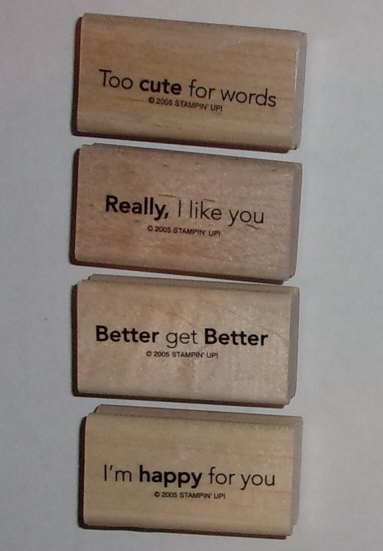 Stampin Up QUICK THINKING Sayings Phrases Mounted Rubber Stamps UNUSED