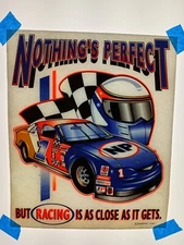 Authentic Vintage 90's Neon Colors Auto Racing Racecar Heat Transfer Iron On NOS