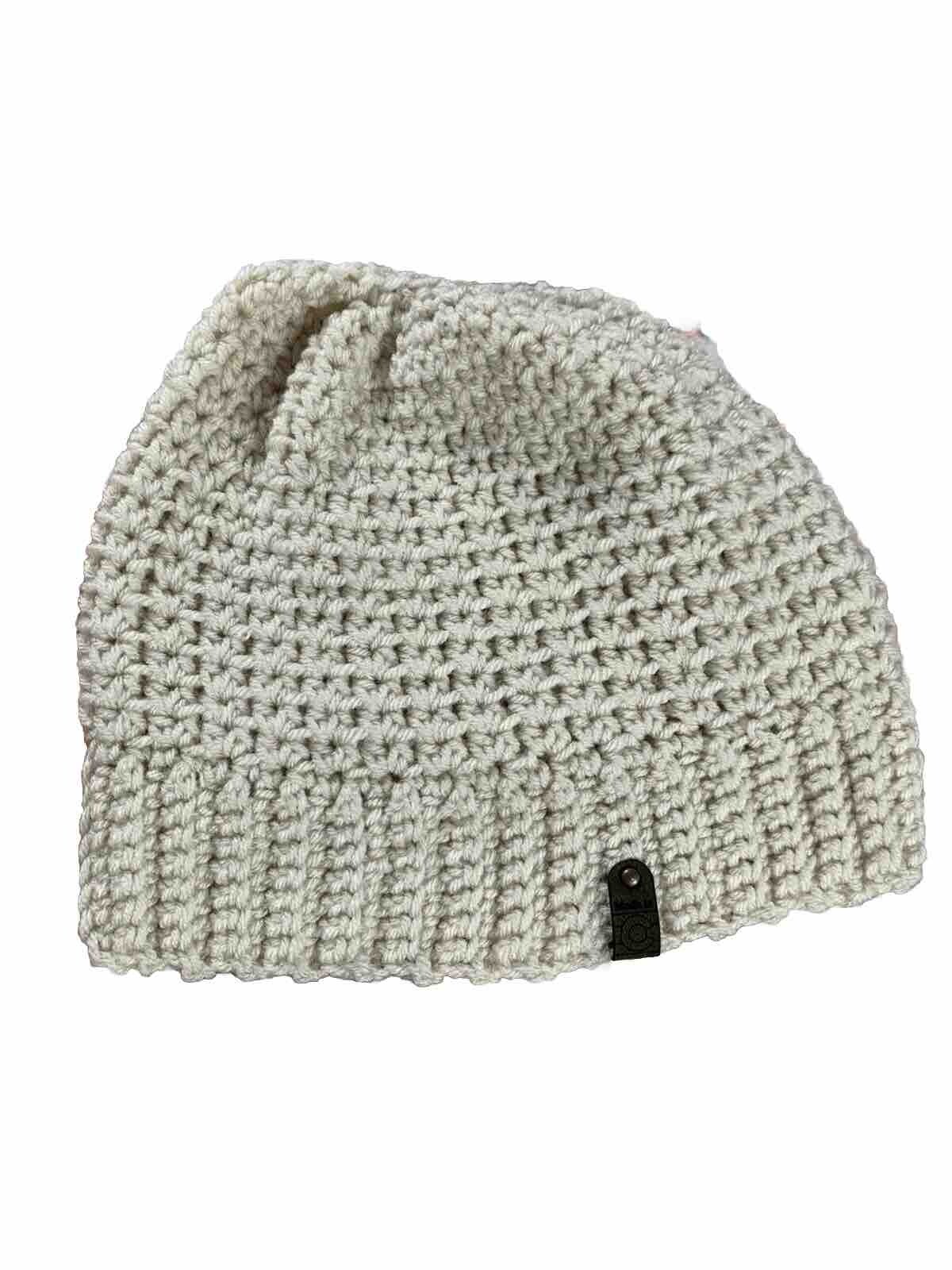Beanie Hat Soft Stretch Knit High Bun Ponytail Beanie Cap Beige-image