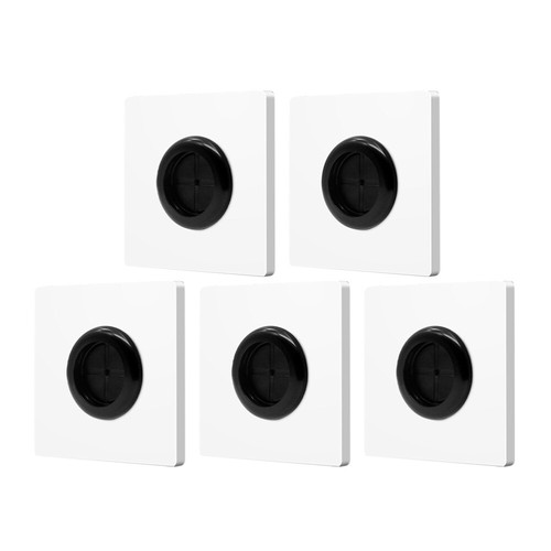 5 Pcs Wall Plate Blank Panel With Rubber Pad Cover Cable Management for Tv Hole