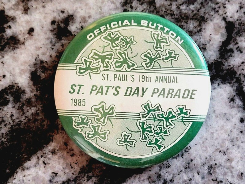 1985 St. Paul's 19th Annual St. Patrick's Day Parade Pinback Button - Minnesota