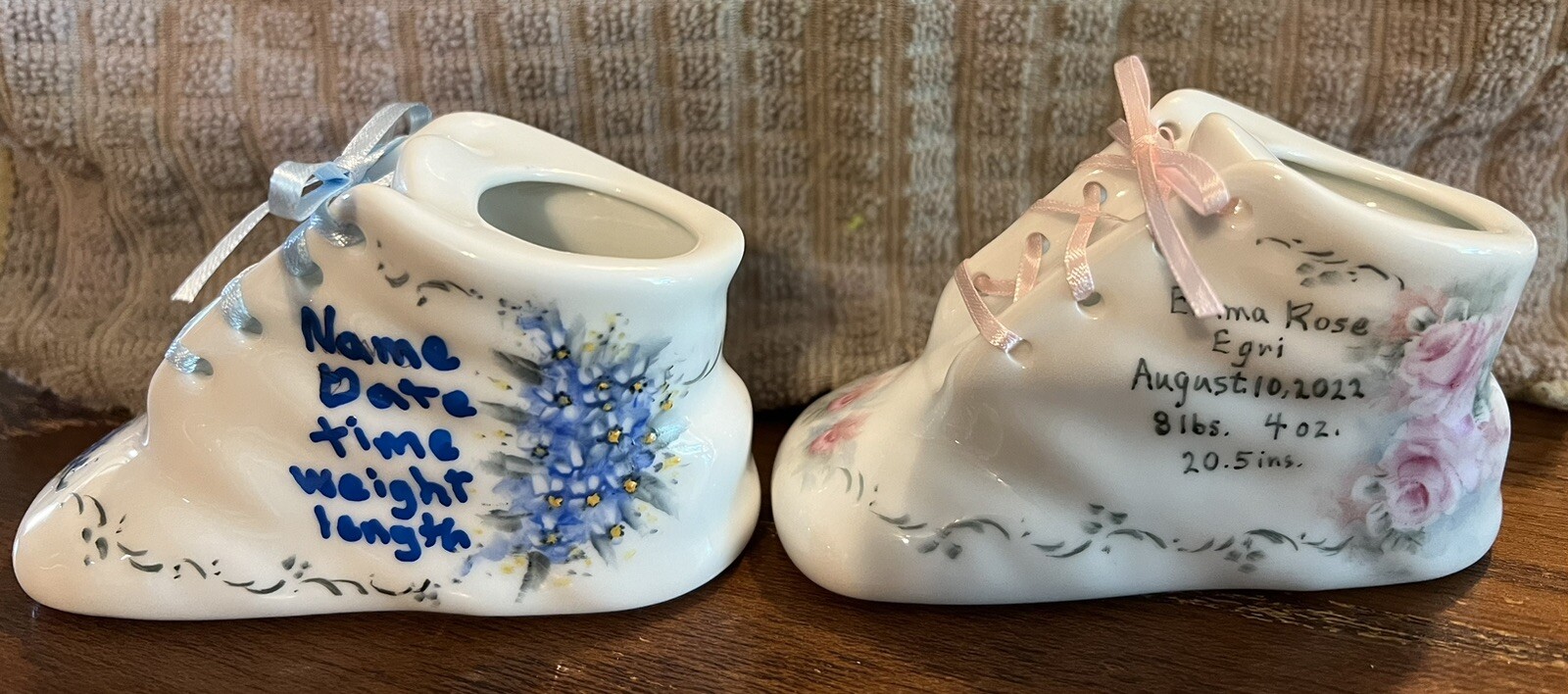 Personalized Hand Painted Porcelain Baby Shoe