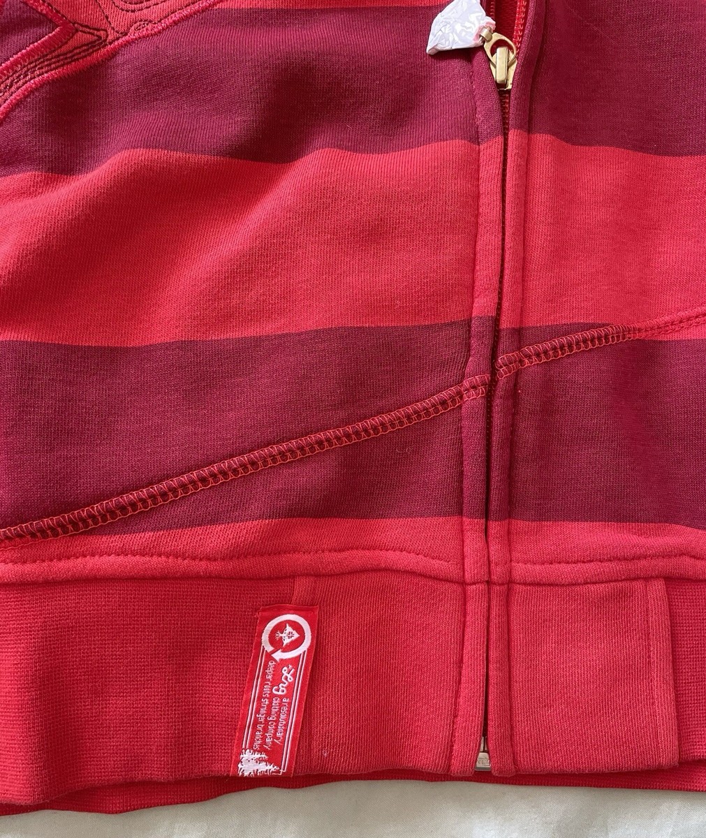NEW LRG Friday the 47th Hoodie Red Striped Removable Mask Zip Up