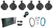 6 Rockville RWB90B Black 8" Marine Wakeboard Swivel Speakers Amp Receiver