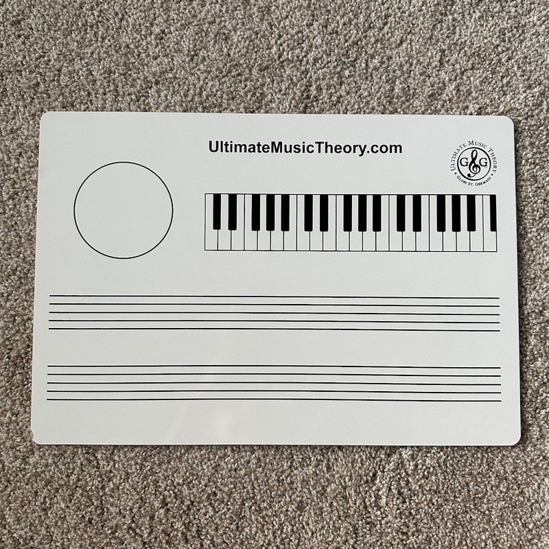 Ultimate Music Theory Dry Erase Music Staff White Board Learn 2 Sided 11” x 16”