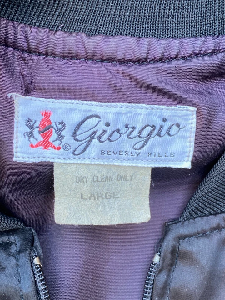 Винтажная мужская атласная куртка-бомбер Giorgio Beverly Hills размер L - Изображение 3 из 4