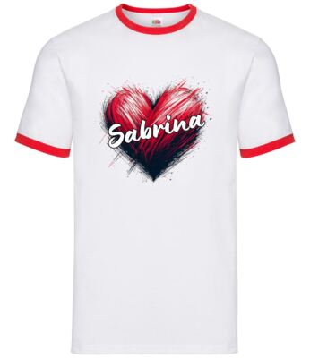 Love Heart Sabrina - Mens Ringer - Singer Song Love Fan Gig