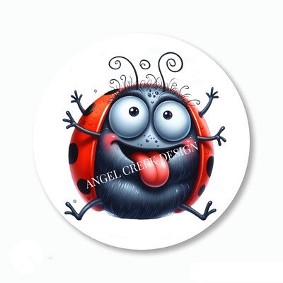Crazy Cartoon Ladybug Scrapbook Stickers Funny Ladybug Favors Envelope Seals