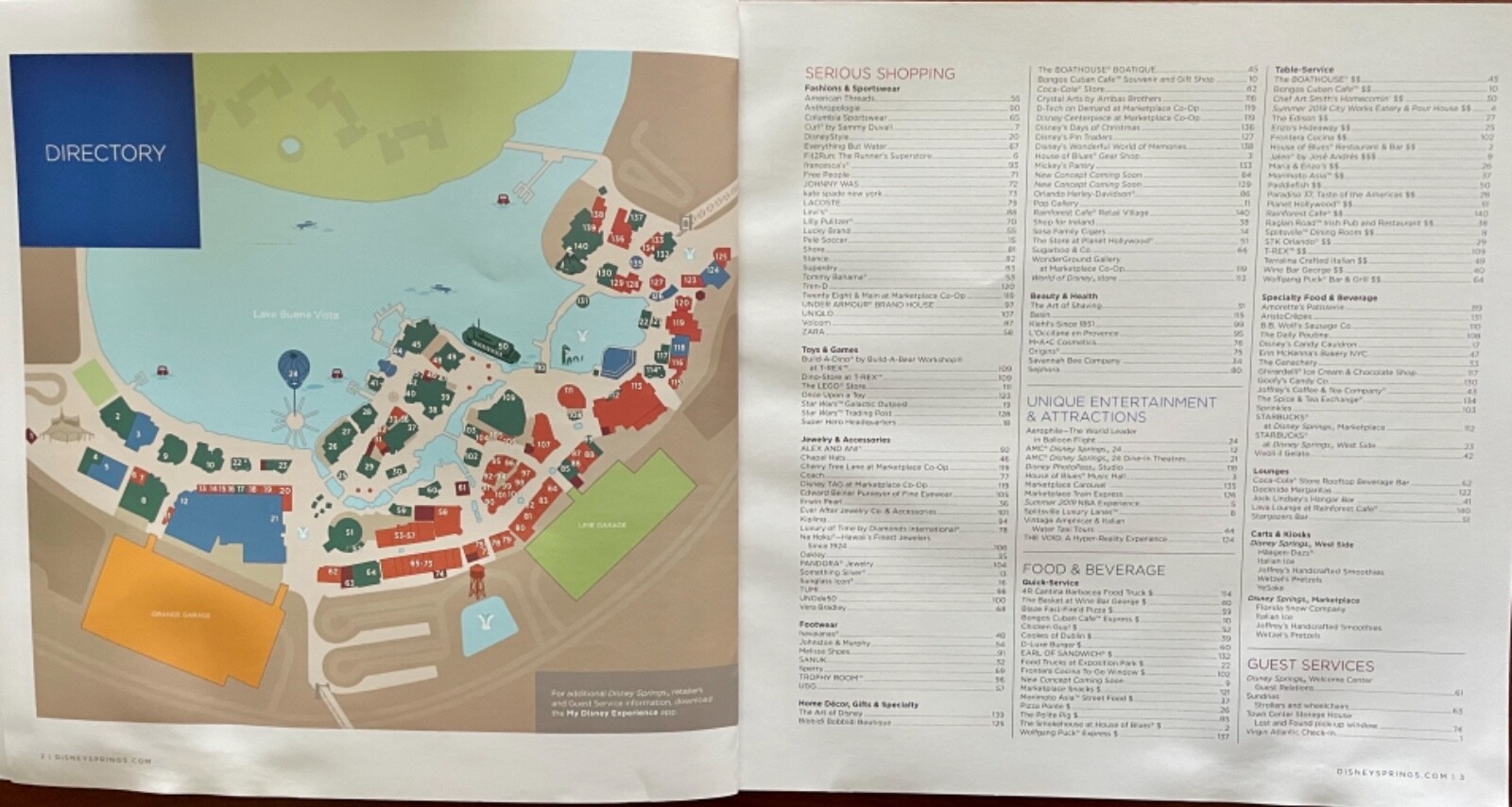 DISNEY SPRINGS GUIDE BOOK, MAP, CHRISTMAS 2019 MAGAZINE AMPHICAR JOCK