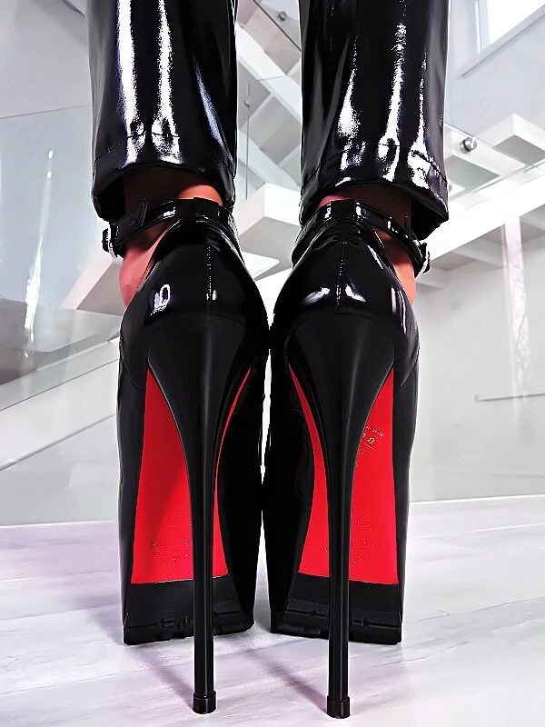 Escarpins en cuir plateforme style DS à talons aiguilles 1969 Made in Italy n... - Photo 4/4