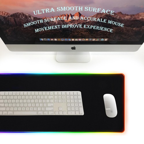 Gaming Mauspad RGB LED Licht Computer Tastatur Maus Matte XXL Extra Groß - Bild 10 von 12