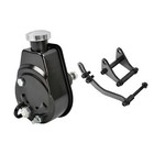 Keyway Style Power Steering Pump w/ Mounting Bracket Black Kit for SB Chevy 350