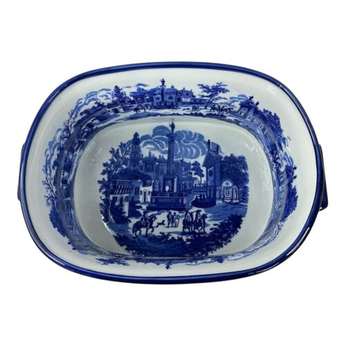 Großes chinesisches blaues Eisensteinbecken Chinoiserie Fußbad Pflanzgefäß - Bild 3 von 10