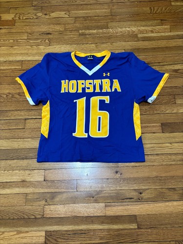 Under Armour Herren Hofstra Pride Fußball Trikot Größe XL blau gelb bestickt
