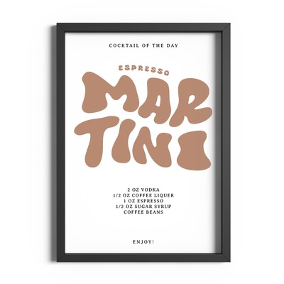Espresso Martini Cocktail Typografie Poster Küche Wandkunst Druck Bar Dekor