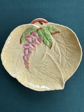 Carlton Ware  Embossed 1930s Yellow Platter with Pink Foxglove