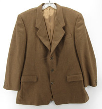 VINTAGE Karl Lagerfeld Sport Coat Men 43 Brown Blazer Wool Tweed Jacket USA