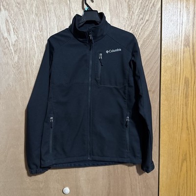Columbia Ascender Softshell Jacket Omni-shield Black Fleece Lined Full Zip Med