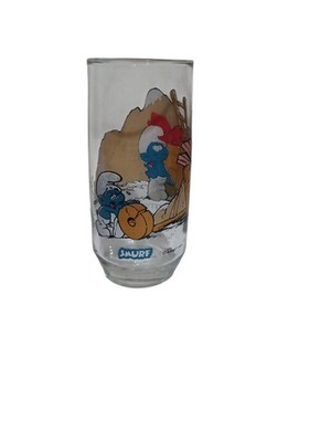 Vintage Hefty Smurf Smurfs  Collector's Drinking Glass 1982 