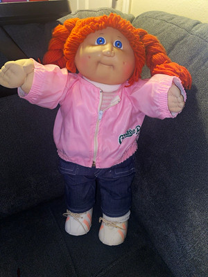 Cabbage Patch Kids 16in Doll Red Curly Hair Blue Eyes 1985 Signed Xavier Roberts