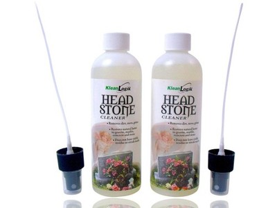 (2-Pack) Headstone Cleaner for Graves Memorials Tombstone Spray 8oz. Klean Logik