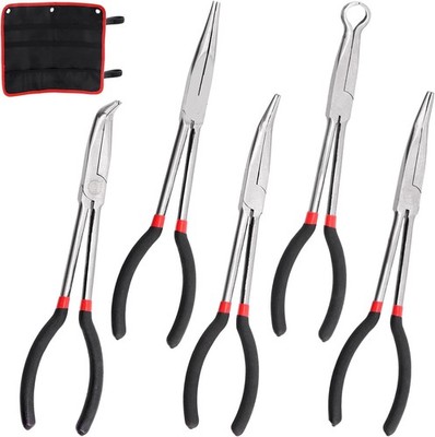 Keadic 5 Pcs 11'' lange Spitzzangen-Set,Präzisions-Spitzzangen-Sortiment, 27,9 
