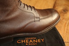 Joseph Cheaney Brown Leather Derby Boots Shoes Mens UK 7.5 F US 8.5 EU 41.5