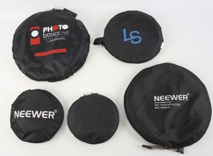 Lot of (5) Assorted Collapsible Reflectors in Various Sizes (As Is)