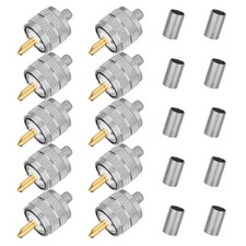 10 PL259 PL-259 UHF male plug pin Crimp for RG58 RG142 LMR195 Coaxial Cable b