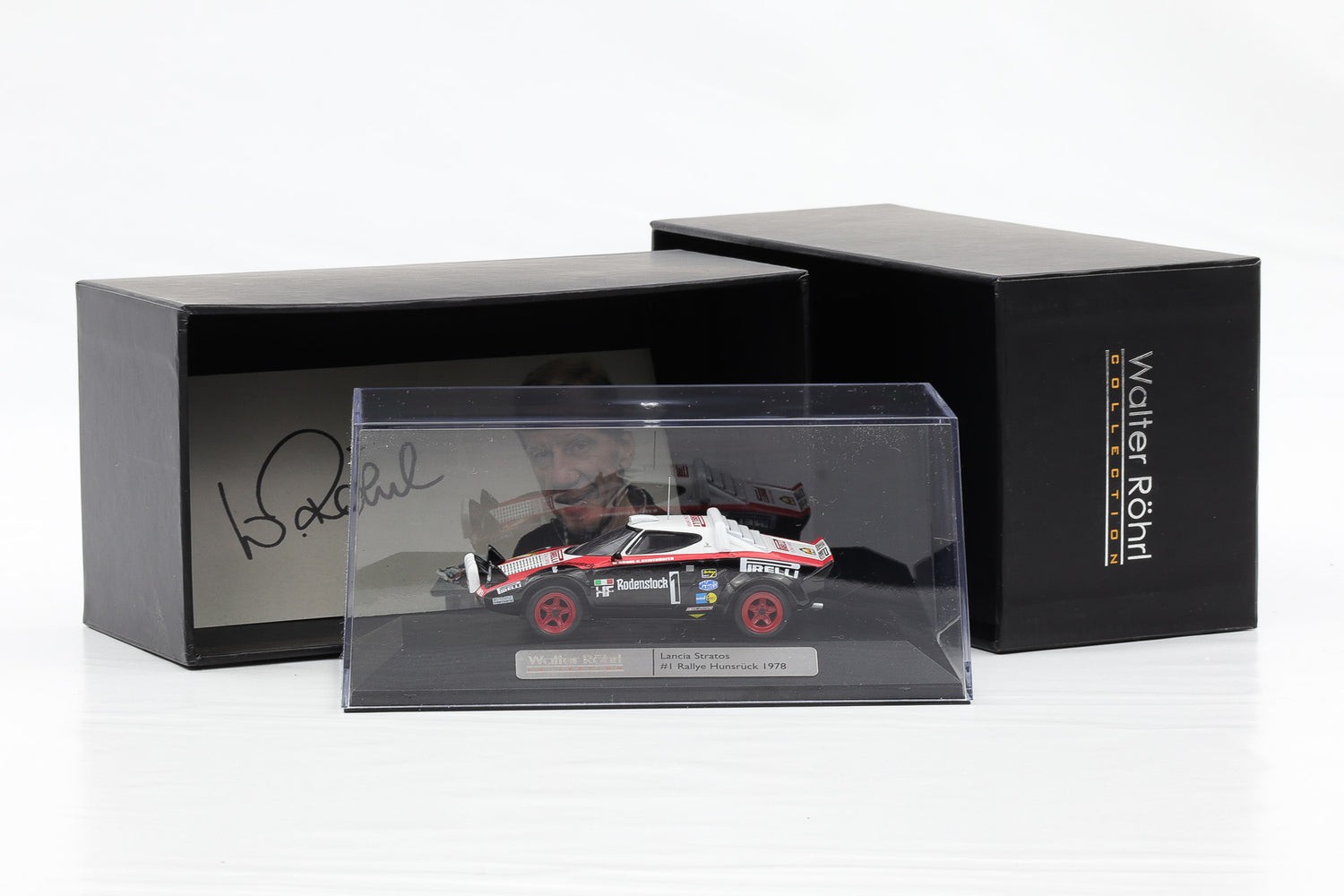 New IXO 1:43 Lancia Stratos #1 Rallye Hunsrück 1978 Walter Röhrl Giftbox Model