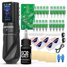 Wormhole Tattoo Gun Kit Wireless Tattoo Kit with 7 Adjustable Stroke 2,300mAh...