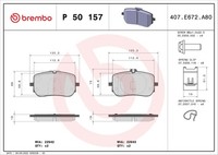 Vorderachse Brembo P 50 157 Bremsbelagsatz, Scheibenbremse FüR MERCEDES-BENZ,MER