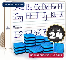 Scribbledo 24 Pack Double Sided Whiteboard Lined Dry Erase Boards for Kids Ruled