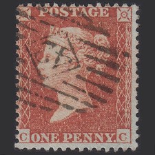 R10_20 GB QV 1855 1d RED-BROWN PLATE 3 SG24-C3(1) CC FU LONDON IS 42